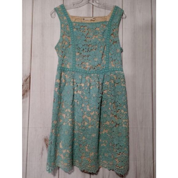 Chelsea & Violet Dress Ladies Medium Blue Lace Sleeveless - Picture 1 of 8